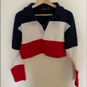 boohoo tri colored crop top